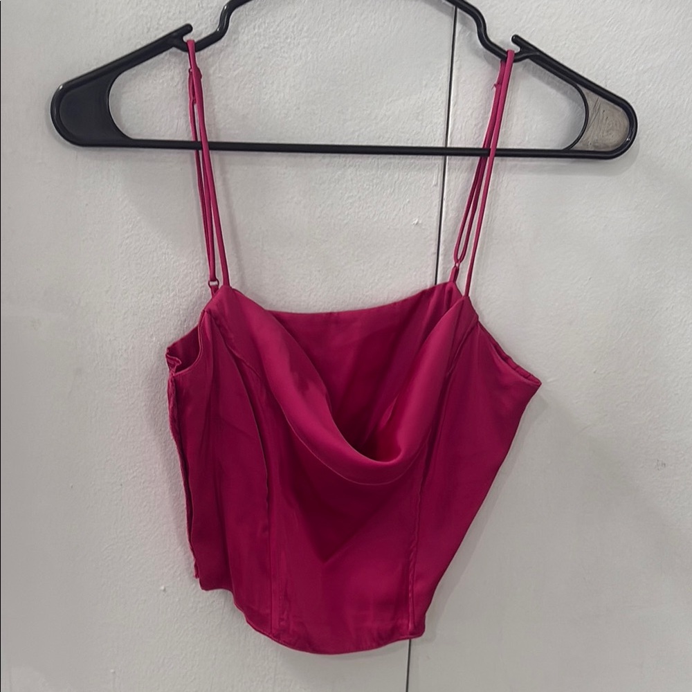 Elegant Pink Cowl Neck Top